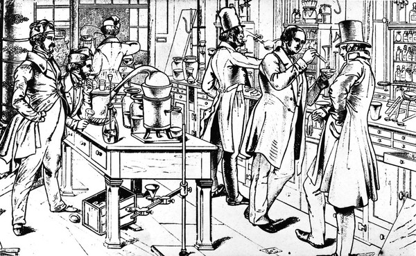 Leibig's Laboratory at Giessen : right half of drawing.