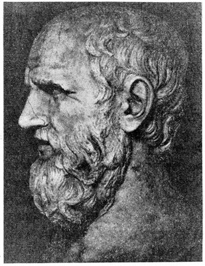view Hippocrates' head in profile (poor reproduction).