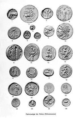 Coins showing Palmzweige bis Fohne (Fohrenkranz).