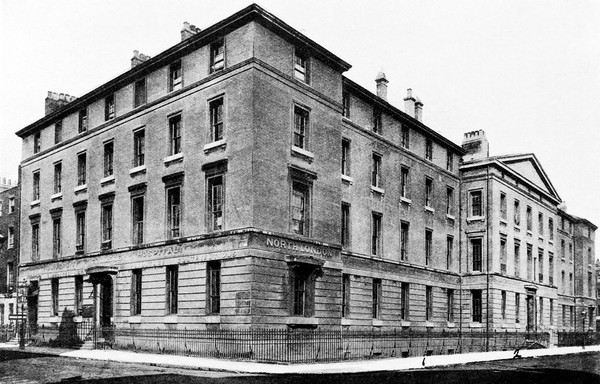 Old University College Hospital, London: exterior.