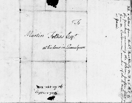 M0010119: Address page of a letter from Richard Brocklesby to Martin Folkes, 1747