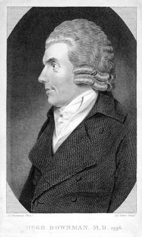 Hugh Downman. Line engraving by J. Fittler after J. Downman, 1796.