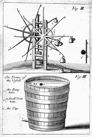 view Flail press for cidermaking; woodcut.