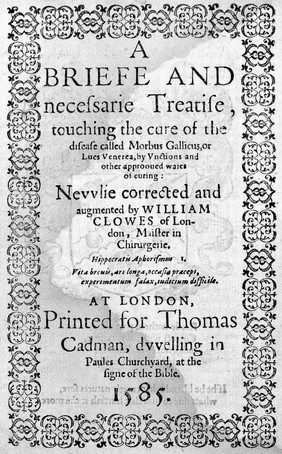 M0010400: Clowes: <i>A briefe and necessarie treatise</i>, 1585: title page