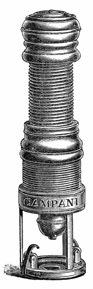 view Campani's microscope, 17th century, Italian.