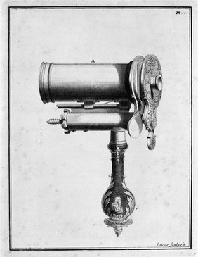 A simple microscope designed by Joblot.
