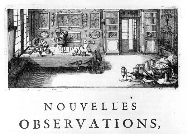 Louis Joblot, Vignette showing common forms of microscope.