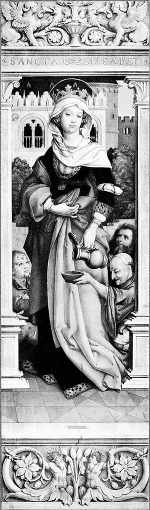 view St. Elizabeth of Hungary and the lepers by Hans Holbein