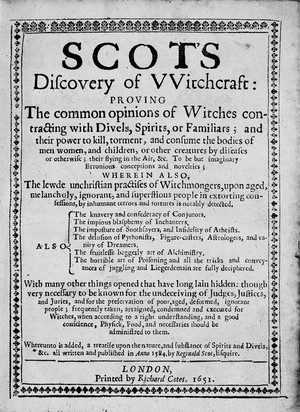 view R. Scot, Discovery of Witchcraft, titlepage
