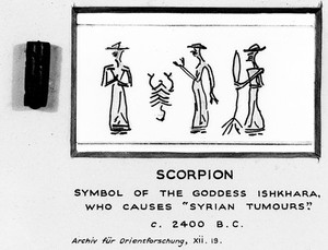 view Scorpion symbol of goddess Ishkhara, circa 2400BC