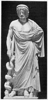 M0011401: Sculpture of Asclepius, Ancient Greek god of medicine