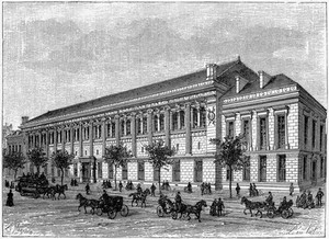 view Faculte' de Medecine de Paris. Facade sur le Boulevard Saint-Germain.