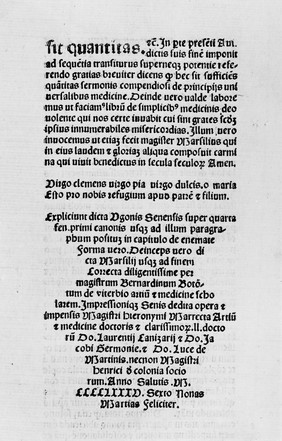 Dicta super quarta Fen primi Canonis Avicennae / [Hugo Senensis].