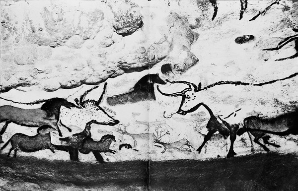 Scene from one of the cave walls at Lascaux