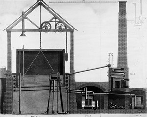 view Accum's gas-making installation. 19th C