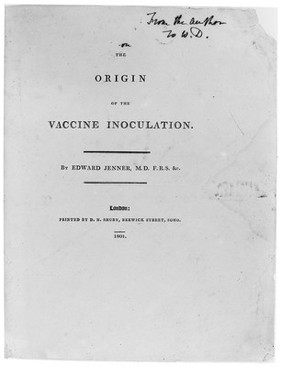 The origin of the vaccine inoculation / [Edward Jenner].
