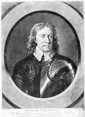 view Portrait of Oliver Cromwell, Lord Protector of the Commonwealth of England, Ireland and Scotland. Shown here in armour.