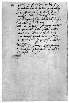 M0011952: Reproduction of a handwritten excerpt from William Harvey's Lumleian Lecture of 1616 comparing the action of a heart to bellows