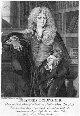 Johannes Dolaeus. Line engraving by A. M. Wolfgang.