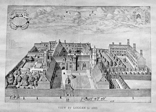 Gonville and Caius College, Cambridge. Plan showing