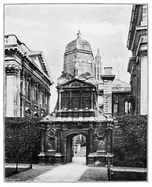 view Gonville and Caius College, Cambridge. The gate of Honour.