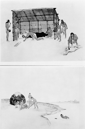 view Curing ceremony among the Iroquois people. From photographs by the Buffalo Museum of Science, U.S.A.