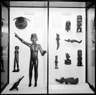 M0012340: Section on aetiology in the Gallery of Primitive Medicine, Wellcome Historical Medical Museum, 1946