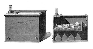 view Artificial incubator for premature babies, 1890