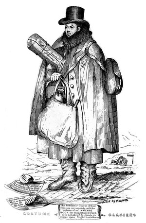 view Portrait of William Buckland, from satirical etching by T. Sopwith, in the Costume of the Glaciers