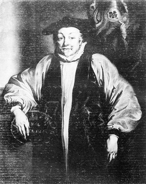 view Portrait of Archbishop W. Laud, 1573-1644, from the picture by Vandyke, formerly in the hands of Sir Robert Walpole and then in the Hermitage Gallery, S. Petersburg.