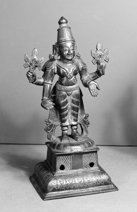 Copper figure of Vishnu, the second deity of the Hindu triad
