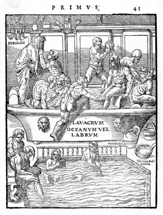 M0012629: Illustration showing the use of baths