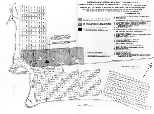 Map of Metlakahtla, Annette Island