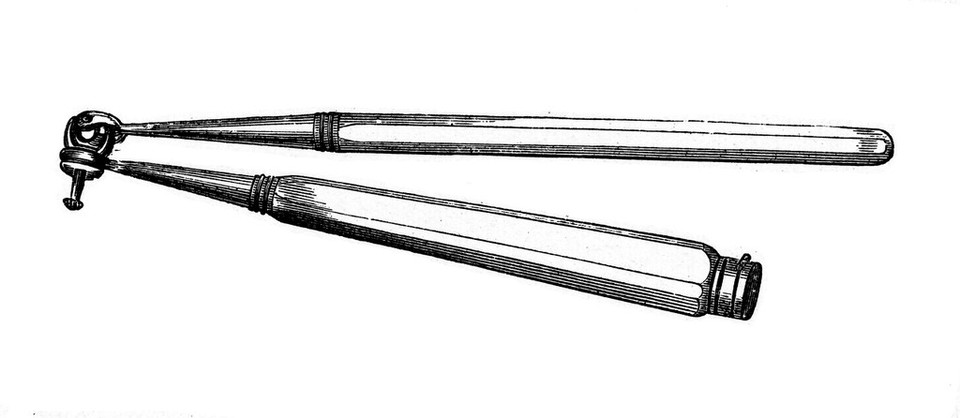 M0013402: Illustration of a dental drill mounted on a swivel handle