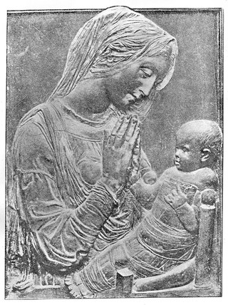 M0013508: Carving of Madonna and Child in swaddling clothes