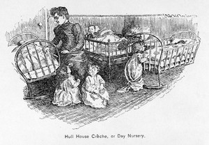 view Day nursery, Chicago, c.1890, The poor in great cities, 1896