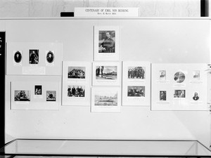 view M0013681: Wellcome Historical Medical Museum exhibition: Centenary of the birth of Paul Ehrlich, display case