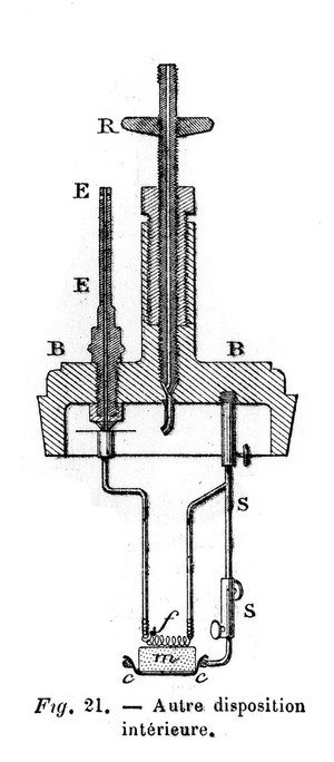 view Berthelot's calorimetric bomb: cross section.