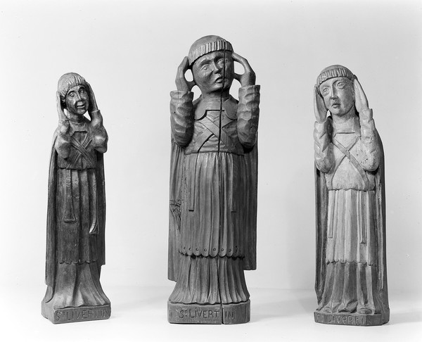 M0014015: Three statues of Saint Livertin
