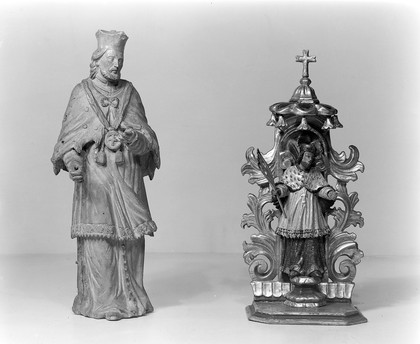 M0014027: Two statues of Saint John of Nepomuk (Nepomucene)