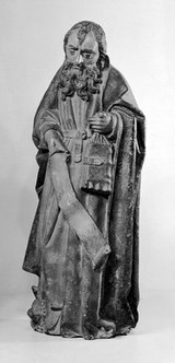 M0014081: Statue of a Saint, possibly Saint Yves or Saint Antonius of Florence / M0014082: Statue of Saint Francis of Assisi / M0014083: Statue of the Madonna and Child