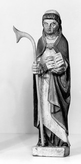 M0014108: Statue of Saint Maur, Abbot / M0014109: Statue showing Saint Anne with the Virgin Mary in her womb / M0014110: Statue of Saint Herbot