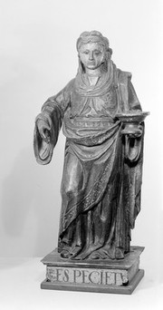 M0014121: Statue of Saint Lucy (Saint Lucia) / M0014122: Statue of Saint Pantaleon