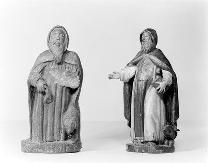 M0014123: Two statues of Saint Anthony