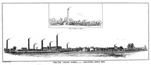 view Coal Tar Colour Works at Greenford in 1858 & 1873. Plant belonging to W. H. Perkin and his brother, T. D. Perkin.