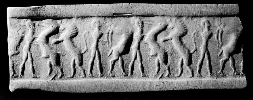 Impression of a cylinder seal.