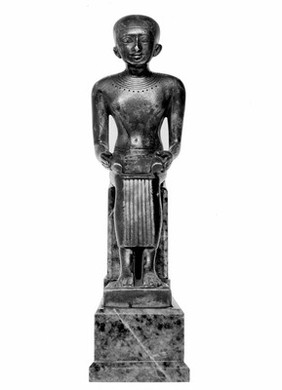 I-M-Hotep, Egyptian god of the physicians, silver statuette.