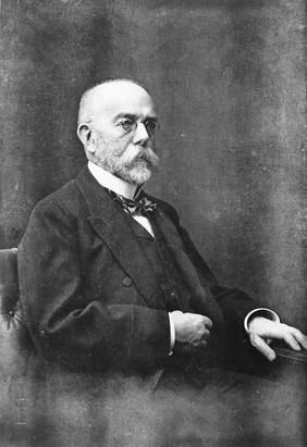 Portrait of Robert Koch from a photograph.