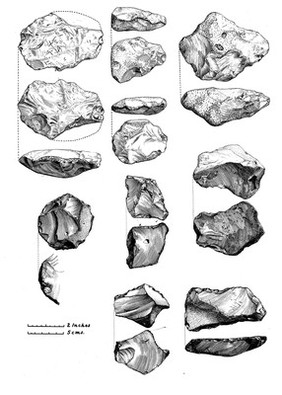 Pleistocene deposits of the Thames valley. Abbevillian implements from Burnham Beeches, gravels of the upper Boyn Hill Terrace.