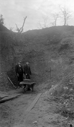 Pleistocene deposits of the Thames valley. Maidenhead, Berks. Belmont Park Road, section in gravel pit.